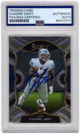 D'Andre Swift Signed Detroit Lions 2020 Panini Select Rookie Football Card #51 - (PSA Encapsulated)