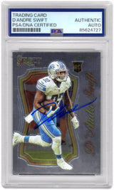 D'Andre Swift Signed Lions 2020 Panini Select Certified Rookie Football Card #SCR-15 - (PSA Encapsulated)