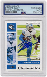 D'Andre Swift Signed Lions 2020 Panini Chronicles Rookie Football Card #32 - (PSA Encapsulated)