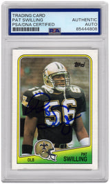 Pat Swilling Signed New Orleans Saints 1988 Topps Rookie Football Card #66 - (PSA Encapsulated)