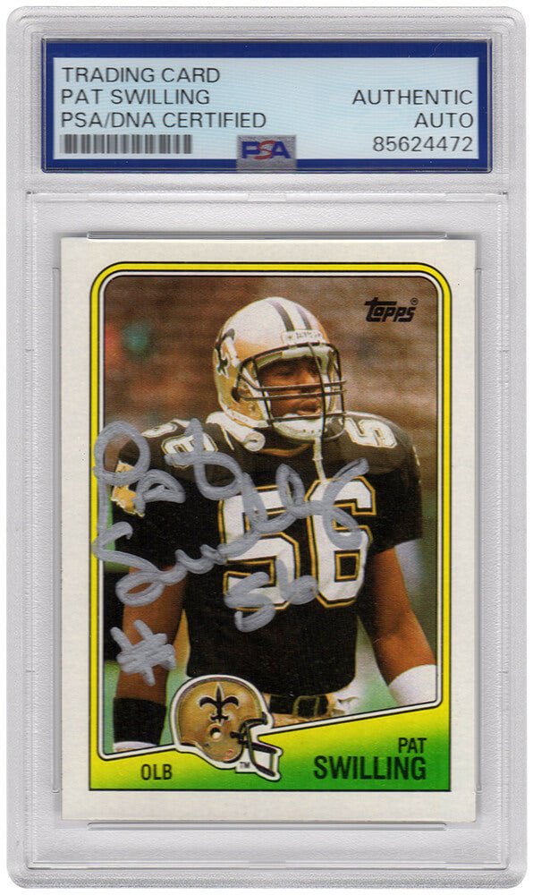 Pat Swilling Signed Saints 1988 Topps Rookie Football Card #66 - (PSA Encapsulated)