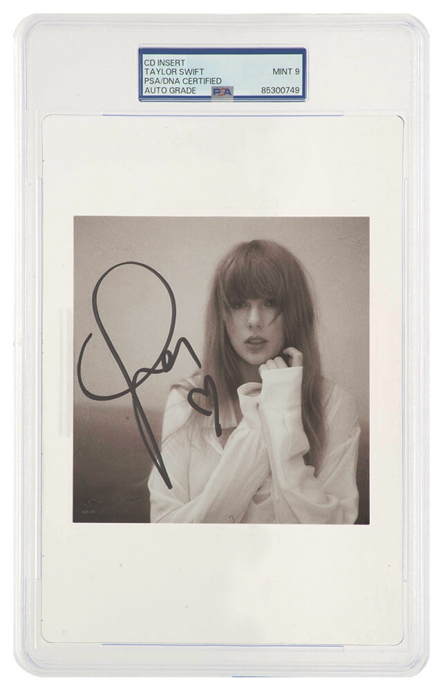 Taylor Swift Signed 'The Tortured Poets Department' 5x5 CD Insert w/Heart - (PSA/DNA Encapsulated - Auto 9 Grade)