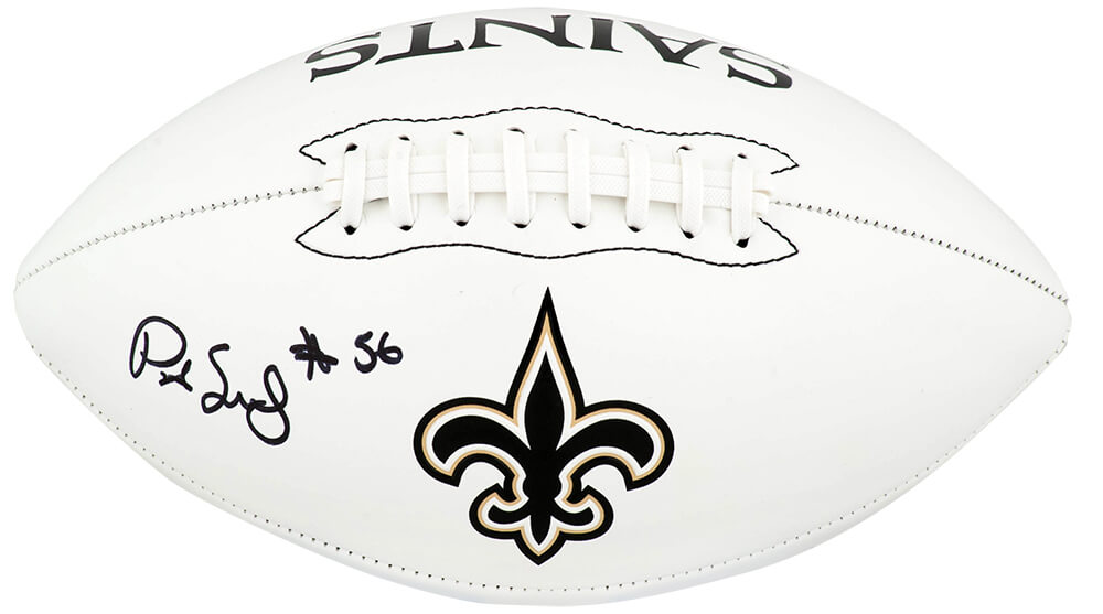 Pat Swilling Signed New Orleans Saints Franklin White Logo Football