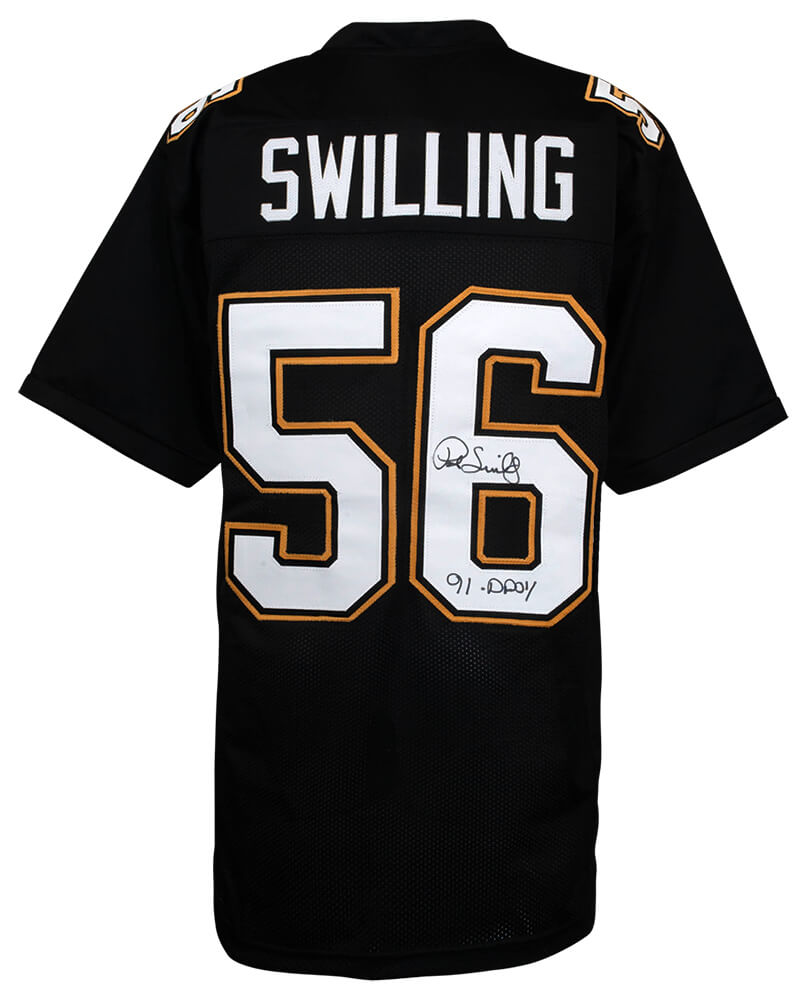 Pat Swilling Signed Black Custom Football Jersey w/91 DPOY
