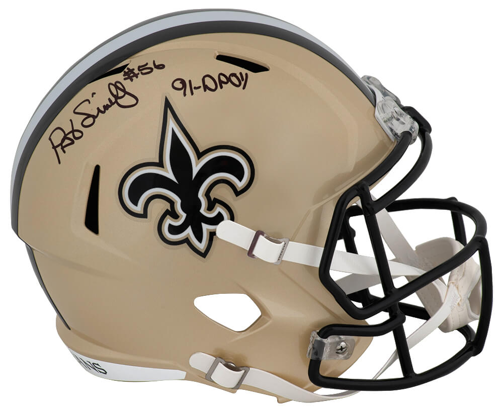 Pat Swilling Signed New Orleans Saints Riddell Full Size Speed Replica Helmet w/91 DPOY