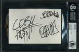 Papa Roach (4) Shaddix, Horton, Esperance +1 Signed 4x6 Index Card BAS Slabbed 1