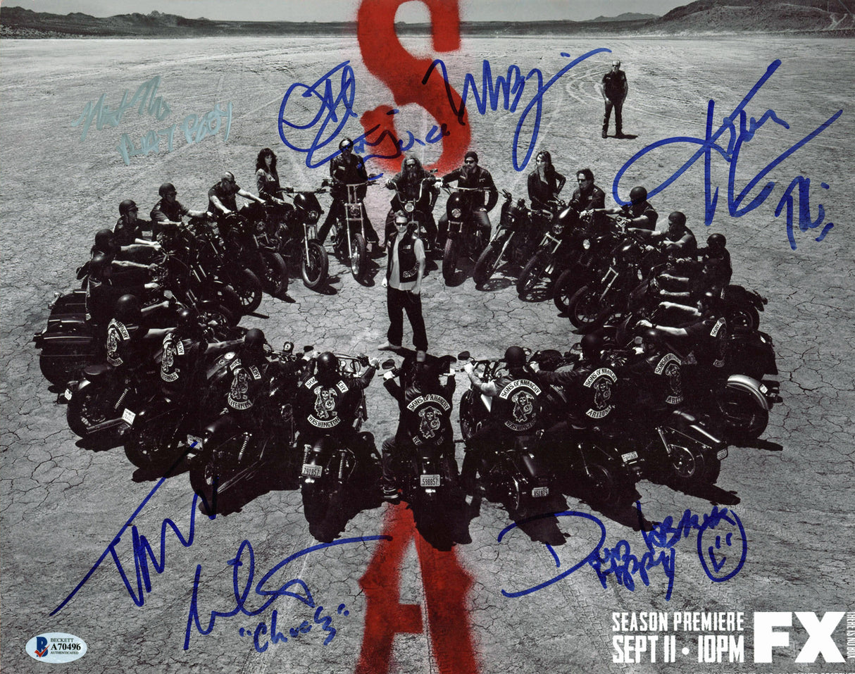 Sons of Anarchy (7) Coates, Nicoterea Flanagan +4 Signed 11x14 Photo BAS #A70496
