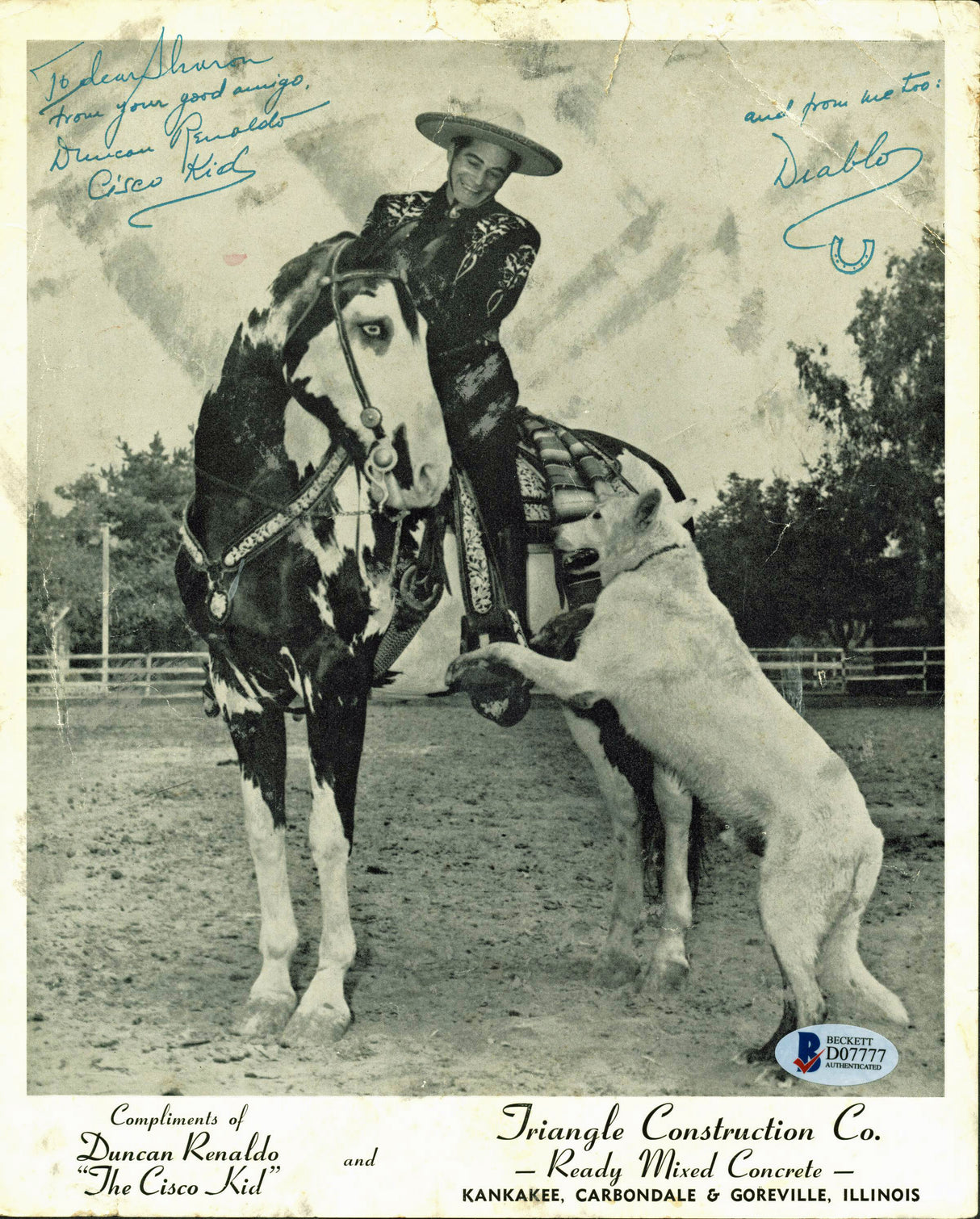 Duncan Reynold The Sisco Kid Authentic Signed 8x10 Photo Autographed BAS D07777