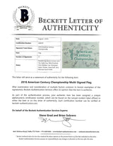 American Century (20) Goff, Peterson, Oshie, Rice Signed Pin Flag BAS #A88335