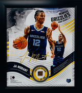 JA MORANT Grizzlies Framed 15" x 17" Game Used Basketball Display LE 50/50