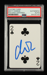 Matt Damon Signed Playing Card PSA/DNA Certified Authentic Autograph