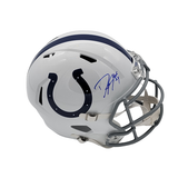 Dwight Freeney Autographed/Inscribed "HOF 24" Indianapolis Colts 2004-19 Throwback Speed Full Size Helmet Beckett Witnessed