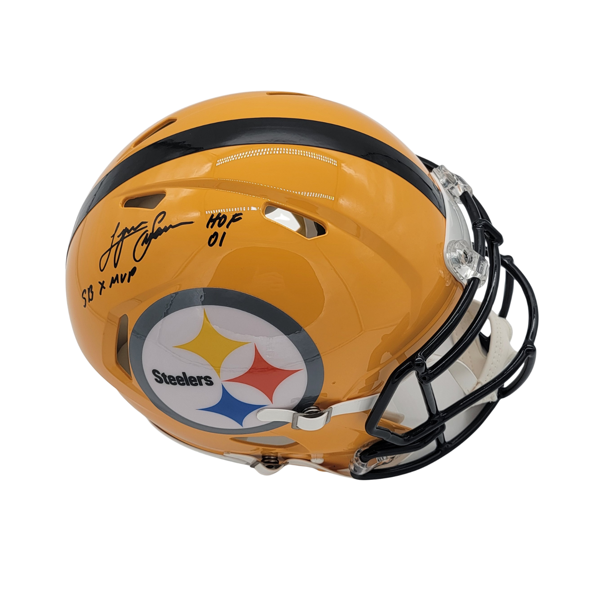 Lynn Swann Autographed/Inscribed "SB X MVP; HOF 01" Pittsburgh Steelers Yellow 2025 Alternate Speed Authentic Helmet Beckett Witnessed