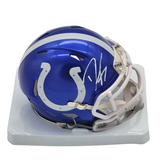 Dwight Freeney Autographed Indianapolis Colts Flash Speed Mini Helmet Beckett Witnessed