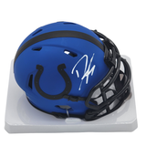 Dwight Freeney Autographed Indianapolis Colts RAVE Speed Mini Helmet Beckett Witnessed