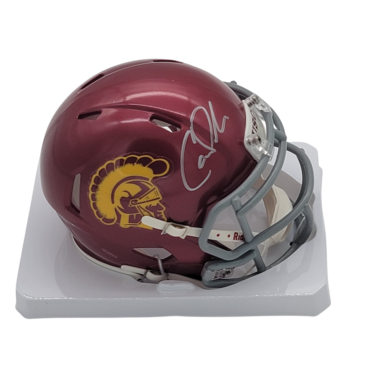 Carson Palmer Autographed USC Trojans Speed Mini Helmet Beckett Witnessed