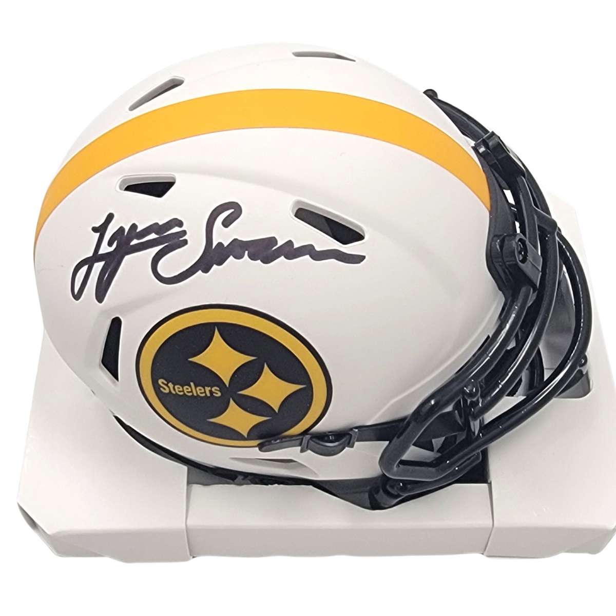 Lynn Swann Autographed Pittsburgh Steelers Speed Lunar Eclipse Mini Helmet Beckett Witnessed