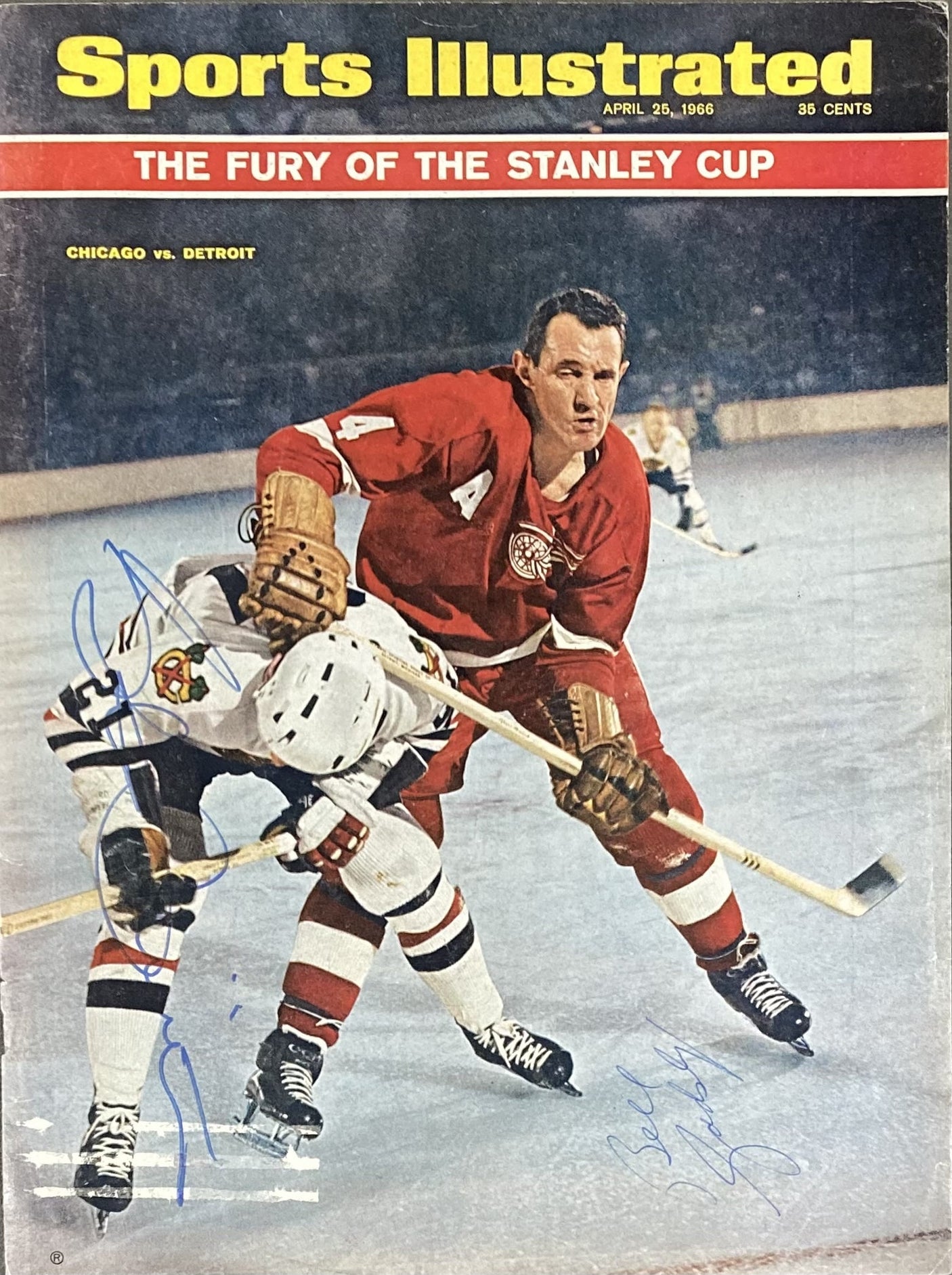 Stan Mikita Bill Gadsby Signed Sports Illustated Magazine Cover PSA