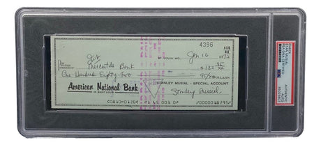 Stan Musial St. Louis Cardinals Signed Bank Check PSA/DNA 85025607 - Sports Integrity
