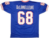 Buffalo Bills Joe DeLamielleure Autographed Blue Jersey "HOF 03" Beckett BAS Stock #196490