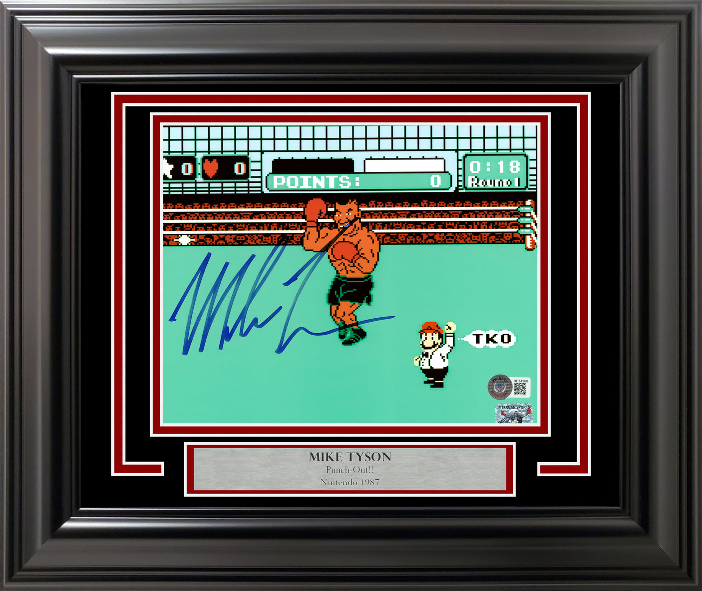 Mike Tyson Autographed Framed 8x10 Photo Nintendo Punch-Out!! Beckett BAS QR Stock #249478