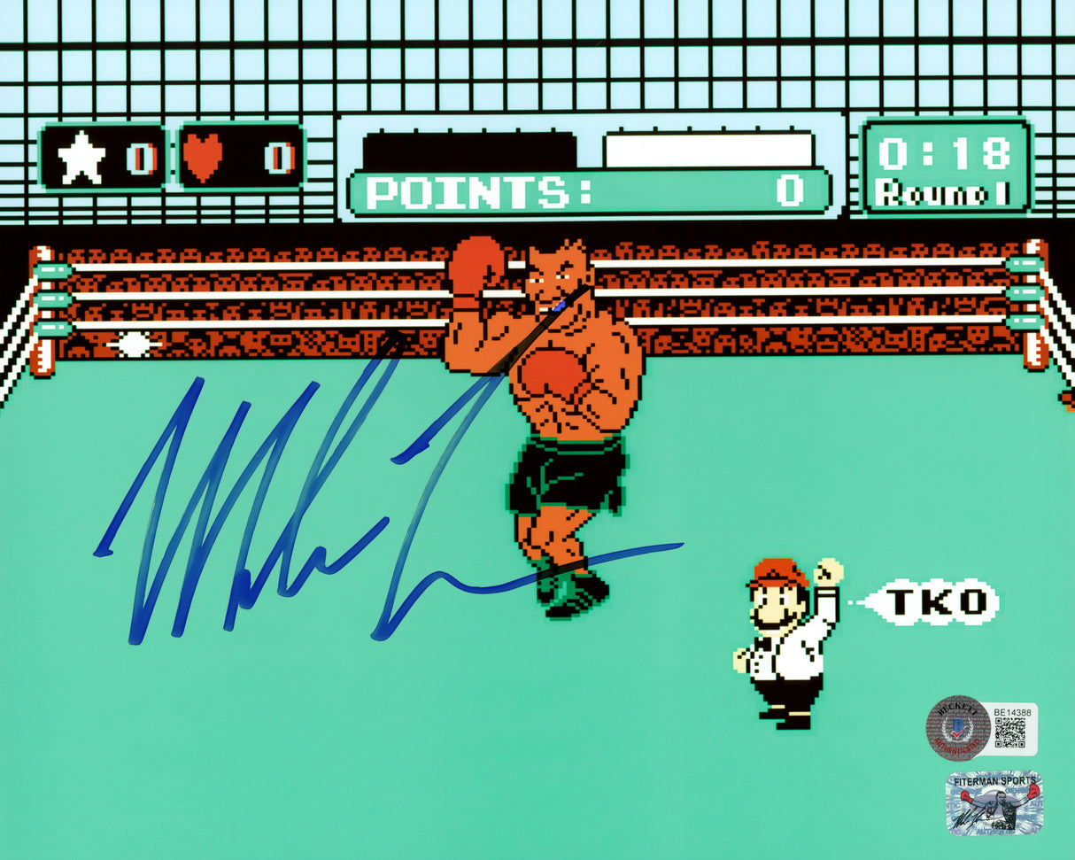 Mike Tyson Autographed Framed 8x10 Photo Nintendo Punch-Out!! Beckett BAS QR Stock #249478