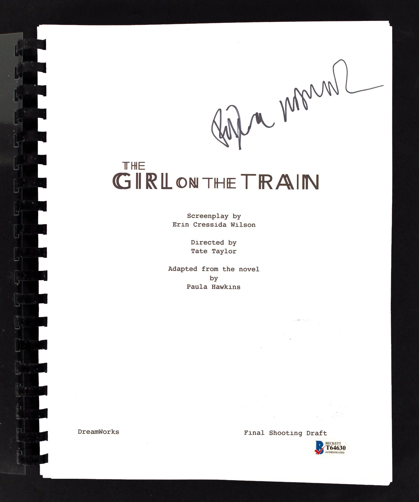 Edgar Ramirez The Girl on the Train Authentic Signed Movie Script BAS #T64630