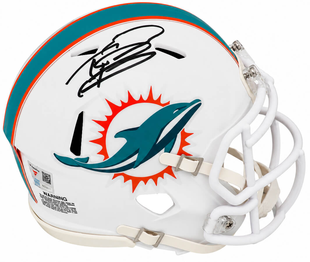 Tua Tagovailoa Signed Dolphins Riddell Speed Mini Helmet - (Fanatics)