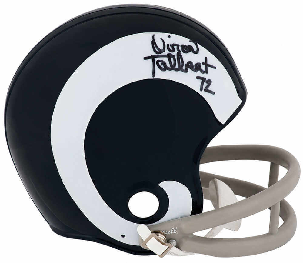 Diron Talbert Signed Los Angeles Rams White Throwback 2-Bar Riddell (VSR4) Mini Helmet