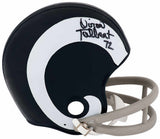 Diron Talbert Signed Los Angeles Rams White Throwback 2-Bar Riddell (VSR4) Mini Helmet