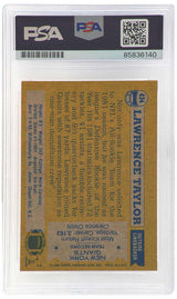 Lawrence Taylor Signed Giants 1982 Topps Football Rookie Card #434 (PSA Encapsulated - Auto Grade 10)