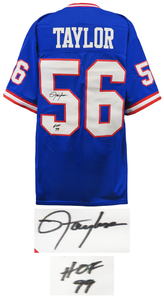 Lawrence Taylor Signed Blue T/B Custom Football Jersey w/HOF'99