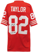 John Taylor Signed Red Custom Football Jersey w/3x SB Champs
