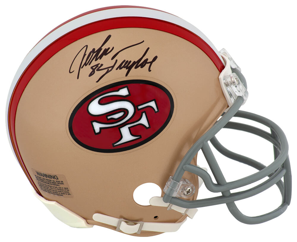 John Taylor Signed San Francisco 49ers Throwback Riddell (VSR4) Mini Helmet