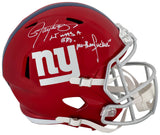 Lawrence Taylor Signed New York Giants FLASH Riddell Full Size Speed Replica Helmet w/LT Bad MFer