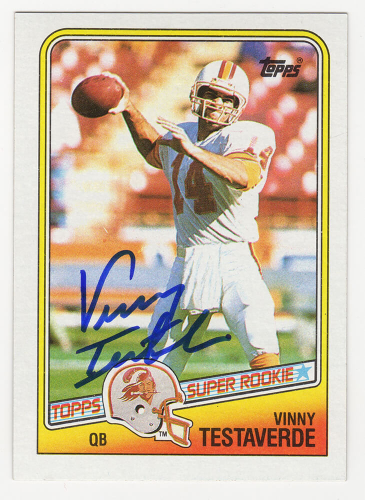 Vinny Testaverde Signed Tampa Bay Buccaneers 1988 Topps Football Rookie Card #352