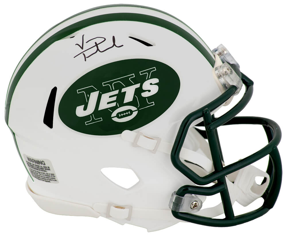 Vinny Testaverde Signed New York Jets White Throwback Riddell Speed Mini Helmet