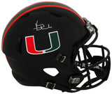 Vinny Testaverde Signed Miami Hurricanes Black Riddell Full Size Speed Replica Helmet