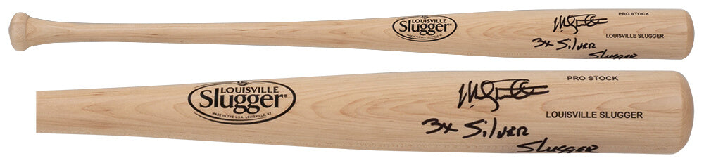 Mickey Tettleton Signed Louisville Slugger Blonde Baseball Bat w/3x Silver Slugger