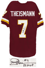 Joe Theismann Signed Red Throwback Custom Jersey w/83 MVP