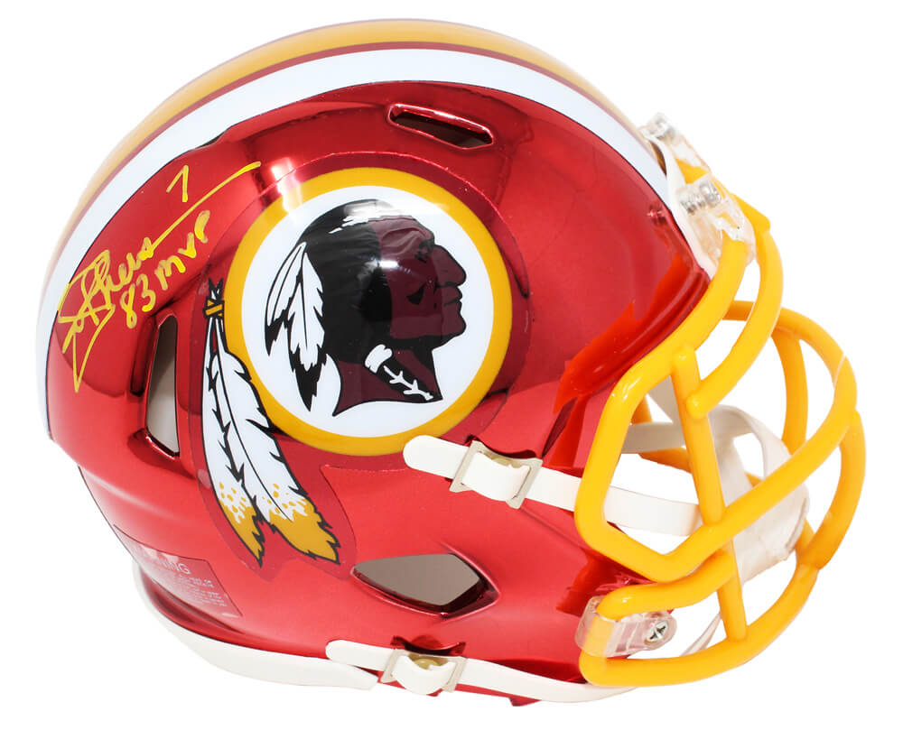 Joe Theismann Signed Washington Redskins Chrome Throwback Speed Riddell Mini Helmet w/83 MVP