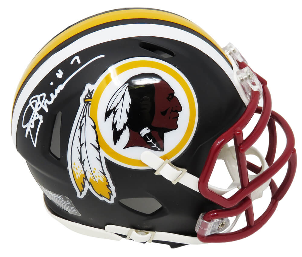 Joe Theismann Signed Washington Redskins Flat Black Matte Riddell Speed Mini Helmet