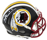 Joe Theismann Signed Washington Redskins Flat Black Matte Riddell Speed Mini Helmet