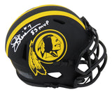 Joe Theismann Signed Washington Redskins Eclipse Black Matte Riddell Speed Mini Helmet w/83 MVP