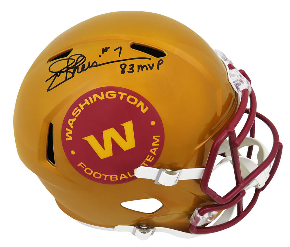 Joe Theismann Signed Washington Football Team FLASH Riddell Full Size Speed Replica Helmet w/83 MVP