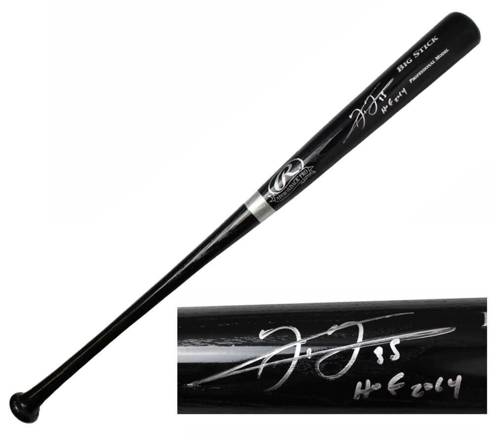 Frank Thomas Signed Rawlings Big Stick Black Baseball Bat w/HOF 2014