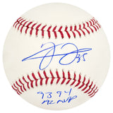 Frank Thomas Signed Rawlings Official MLB Baseball w/93, 94 AL MVP