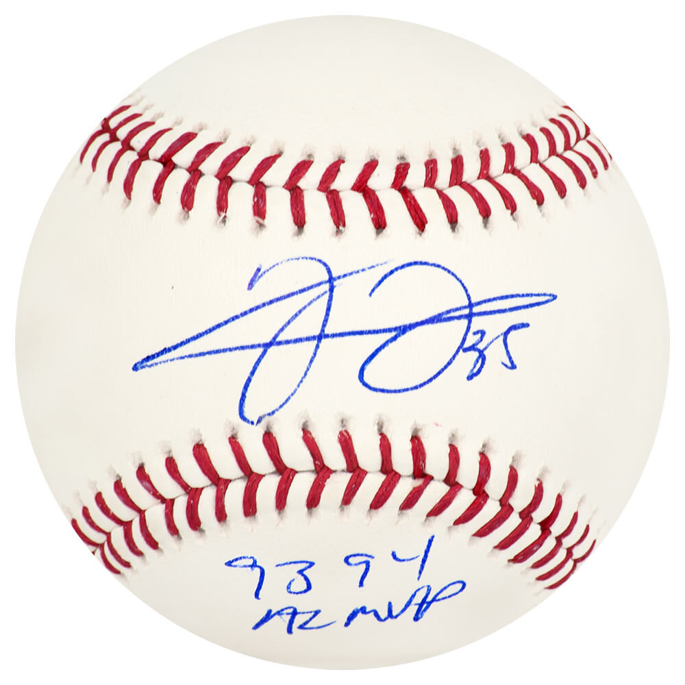 Frank Thomas Signed Rawlings Official MLB Baseball w/93, 94 AL MVP