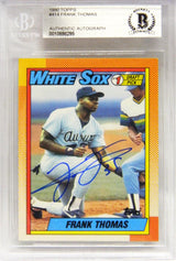 Frank Thomas Signed White Sox 1990 Topps Rookie Card #414 (Beckett Encapsulated)