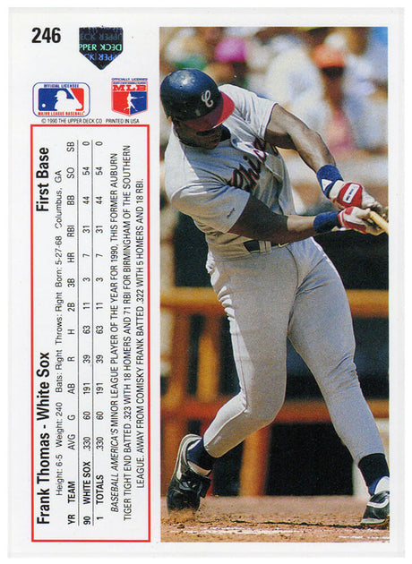 Frank Thomas Signed White Sox 1991 Upper Deck Baseball Card #246